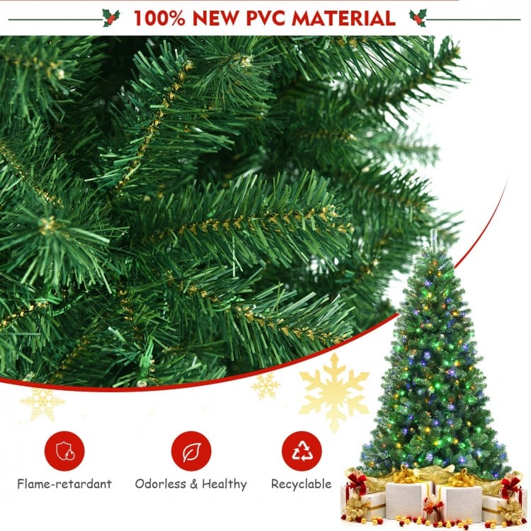 6 Feet Artificial Christmas Tree with Remote-controlled Color-changing LED Lights