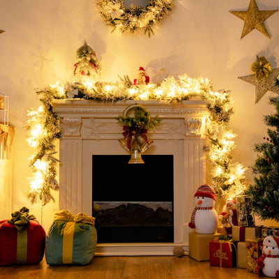 9 Feet Pre-Lit Artificial Christmas Garland with 50 LED LightsÂ 