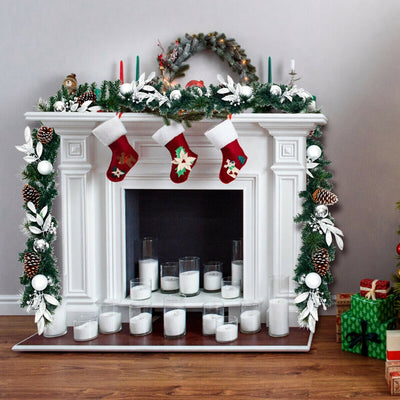 9 Feet Pre-Lit Artificial Christmas Garland with LED LightsÂ 