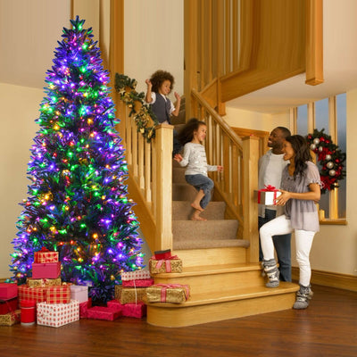 Artificial Christmas Tree with 2 Lighting Colors and 9 Flash Modes-8 ftÂ 