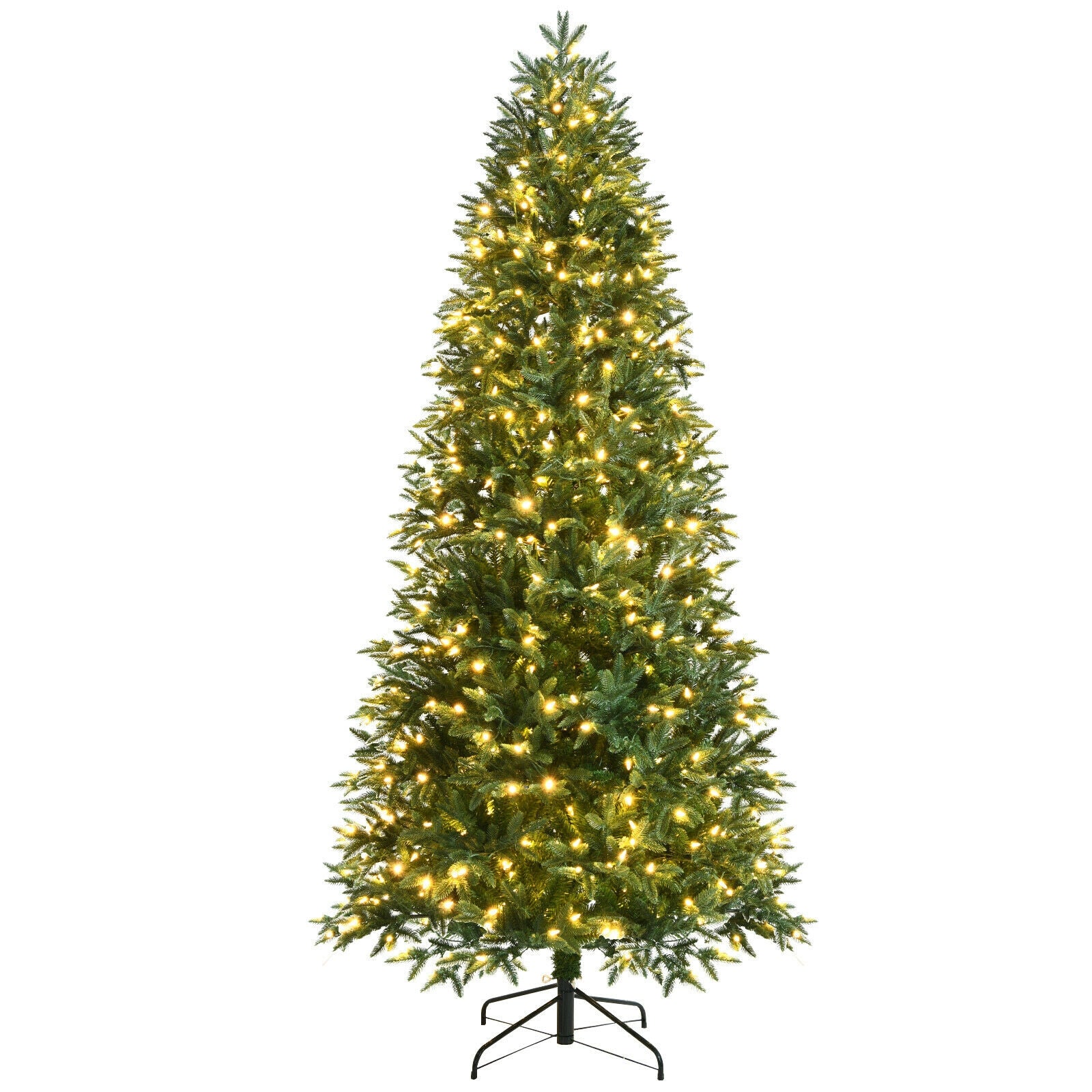 Artificial Christmas Tree with 2 Lighting Colors and 9 Flash Modes-8 ft