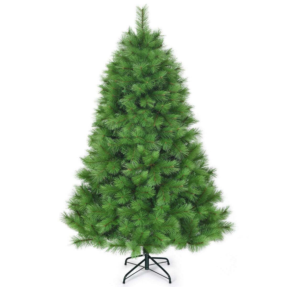 6 Feet Hinged Artificial Christmas Tree Holiday Decoration with Stand