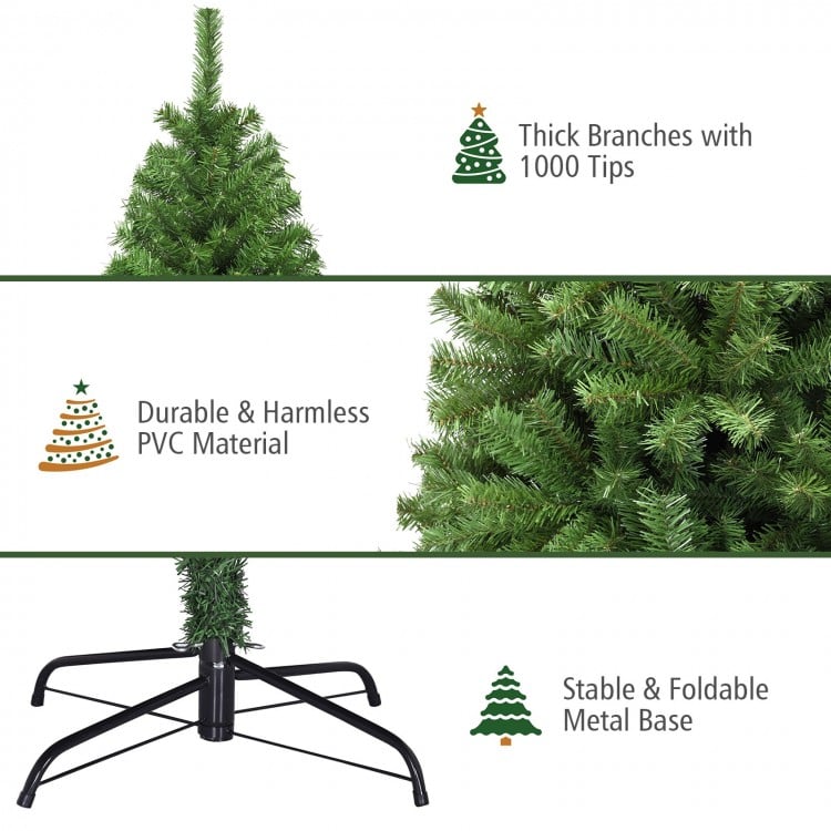 6 Feet Premium Artificial Hinged PVC Christmas Tree with Metal Stand