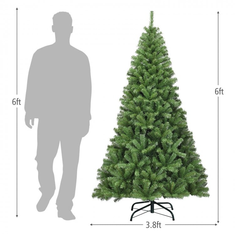 6 Feet Premium Artificial Hinged PVC Christmas Tree with Metal Stand