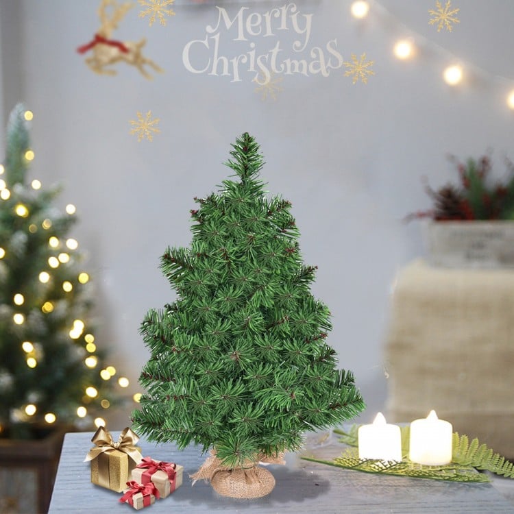 3 Feet Tabletop Unlit Christmas Tree in Burlap Base