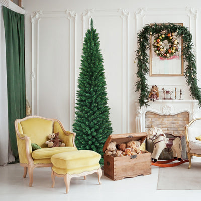 PVC Artificial Slim Pencil Christmas Tree-8 FeetÂ 