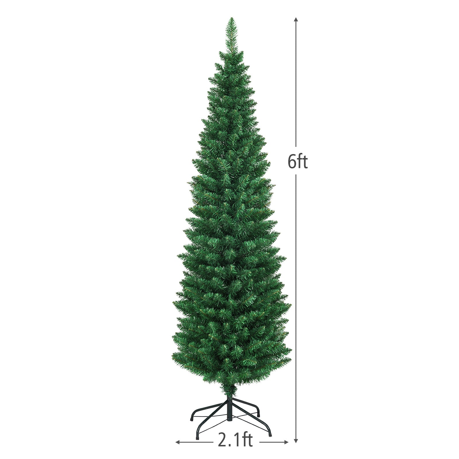 PVC Artificial Slim Pencil Christmas Tree-6'