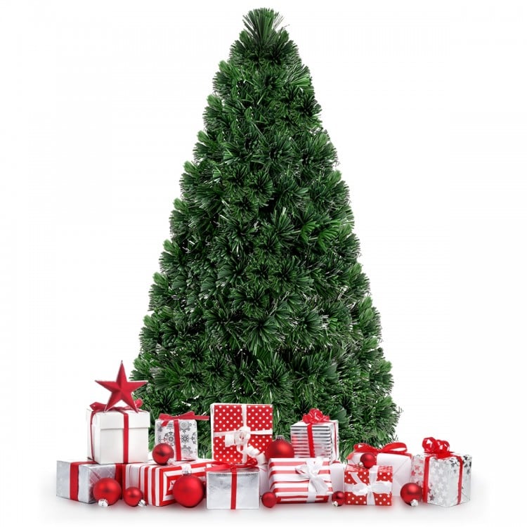 Feet Artificial Pre-Lit Fiber Optic PVC Christmas Tree