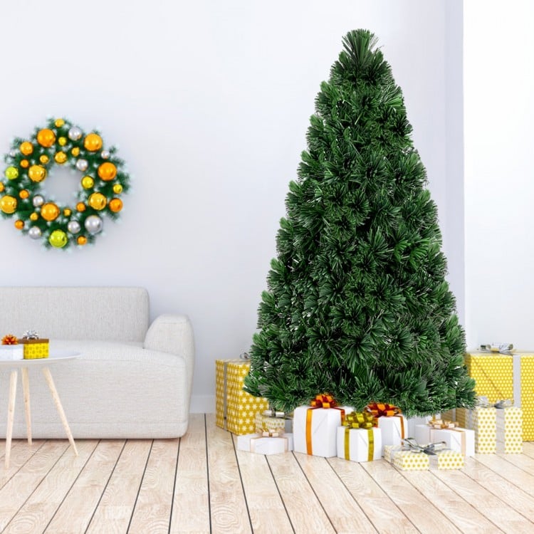 Feet Artificial Pre-Lit Fiber Optic PVC Christmas Tree