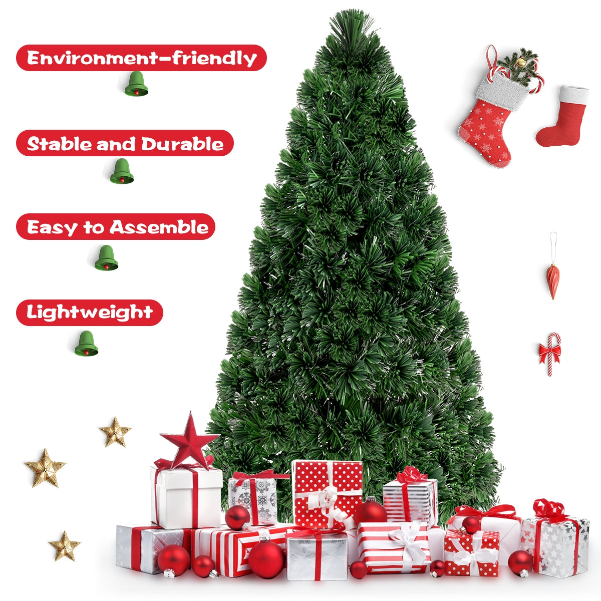 3' / 4' / 5' / 6' Fiber Optic Artificial PVC Christmas Tree-6 ft