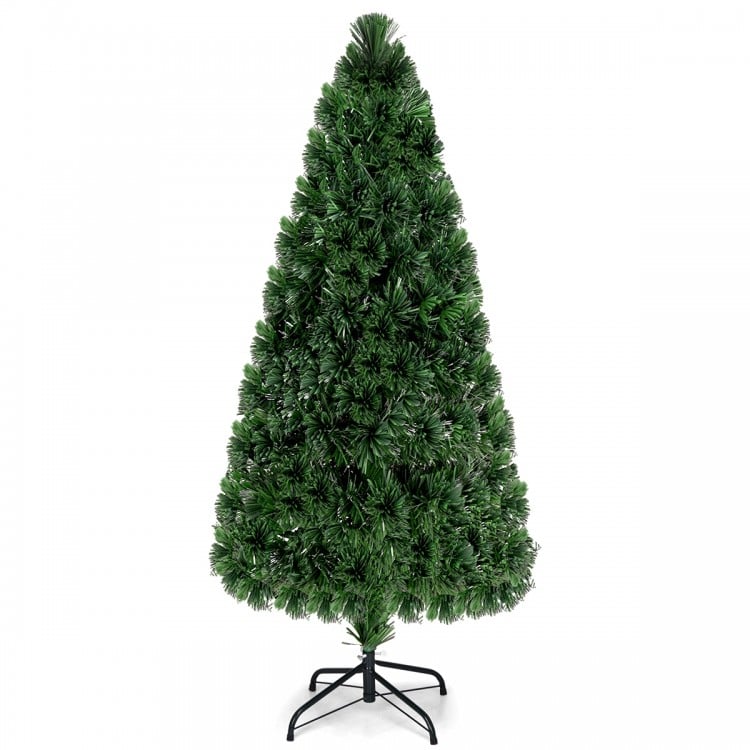 Feet Artificial Pre-Lit Fiber Optic PVC Christmas Tree
