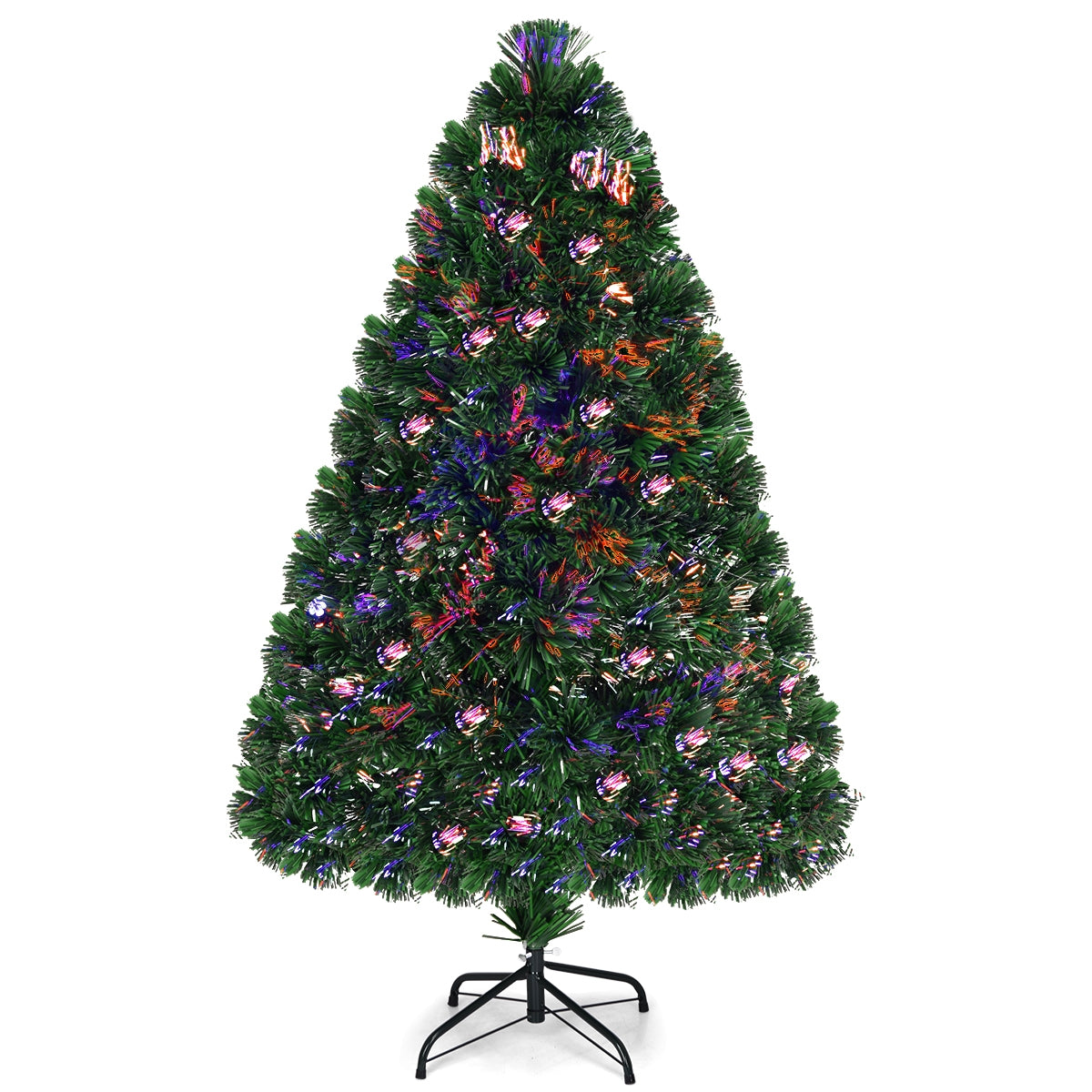 3/4/5 Feet Artificial Pre-Lit Fiber Optic PVC Christmas Tree-4 ft