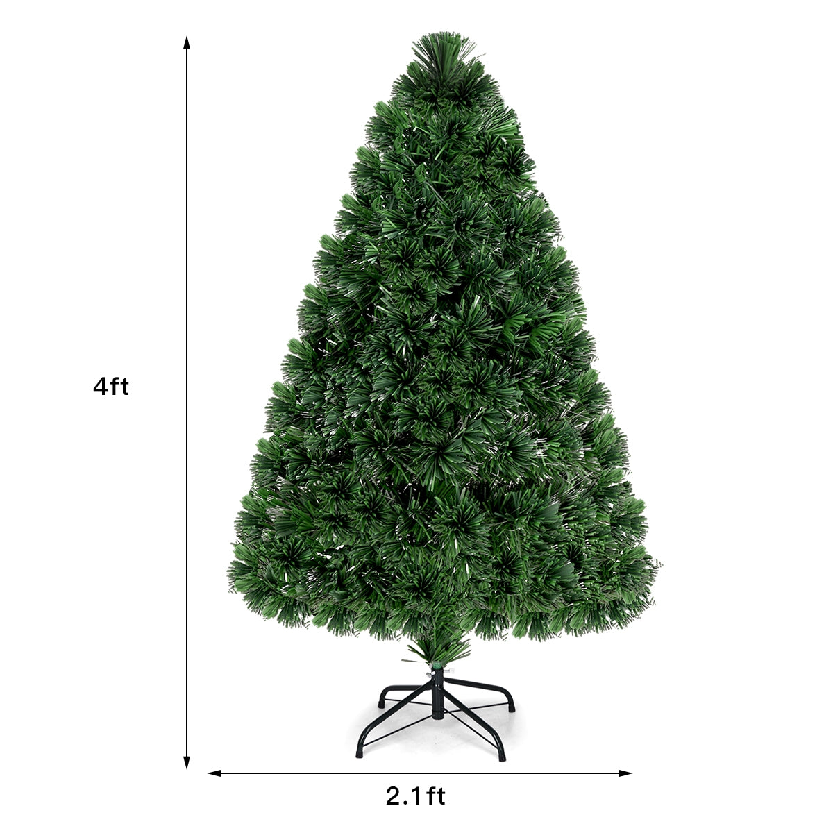 3/4/5 Feet Artificial Pre-Lit Fiber Optic PVC Christmas Tree-4 ft