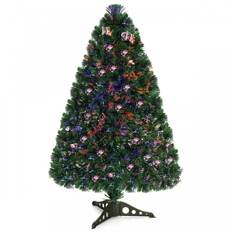 3 Feet Artificial Pre-Lit Fiber Optic PVC Christmas Tree