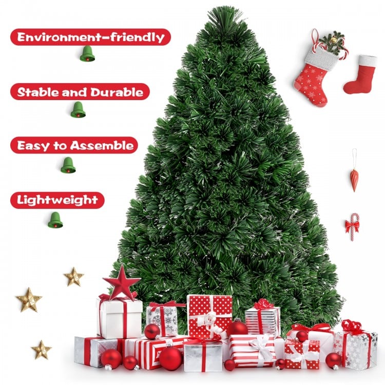 3 Feet Artificial Pre-Lit Fiber Optic PVC Christmas Tree