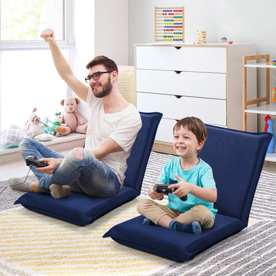 Adjustable 6 positions Folding Lazy Man Sofa Chair Floor Chair-NavyÂ 