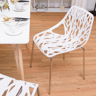 Set of 6 Accent Armless Modern Dining Chairs with Plastic Feet PadsÂ 