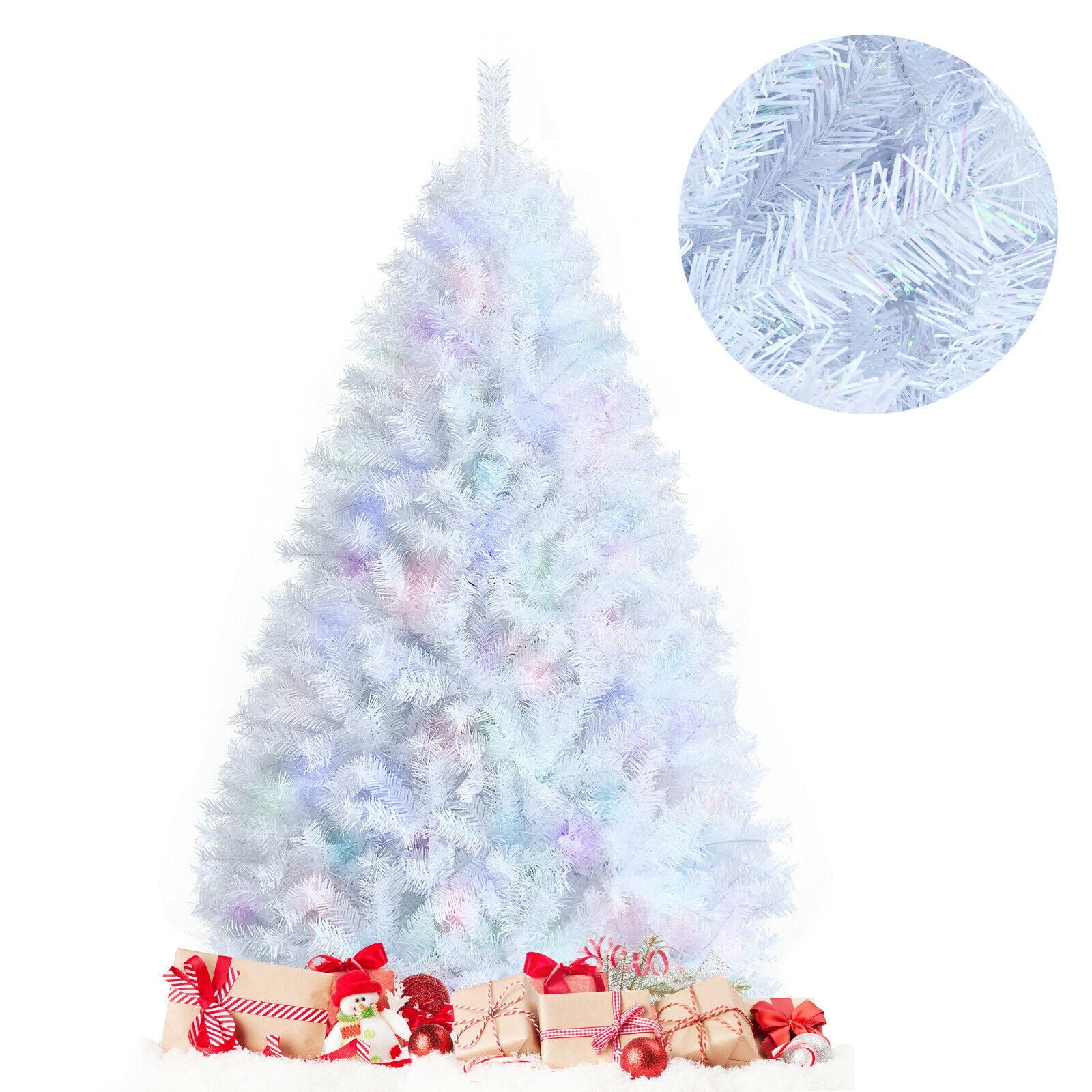 6 Feet Artificial Christmas Tree with Iridescent Branch Tips