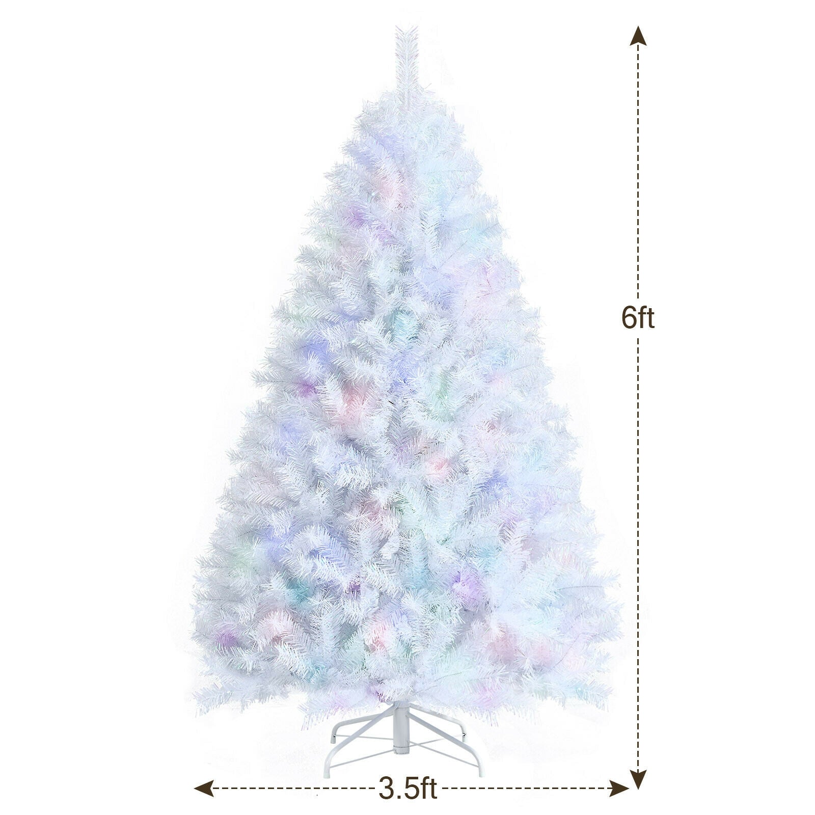 6 Feet Artificial Christmas Tree with Iridescent Branch Tips