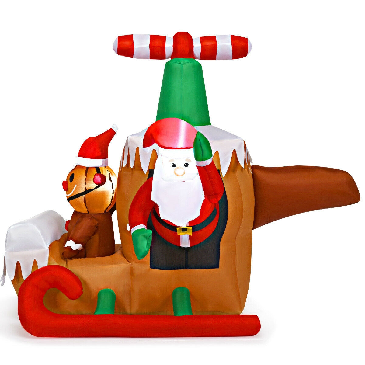 6 Feet Long Inflatable Santa Claus Flying Airplane