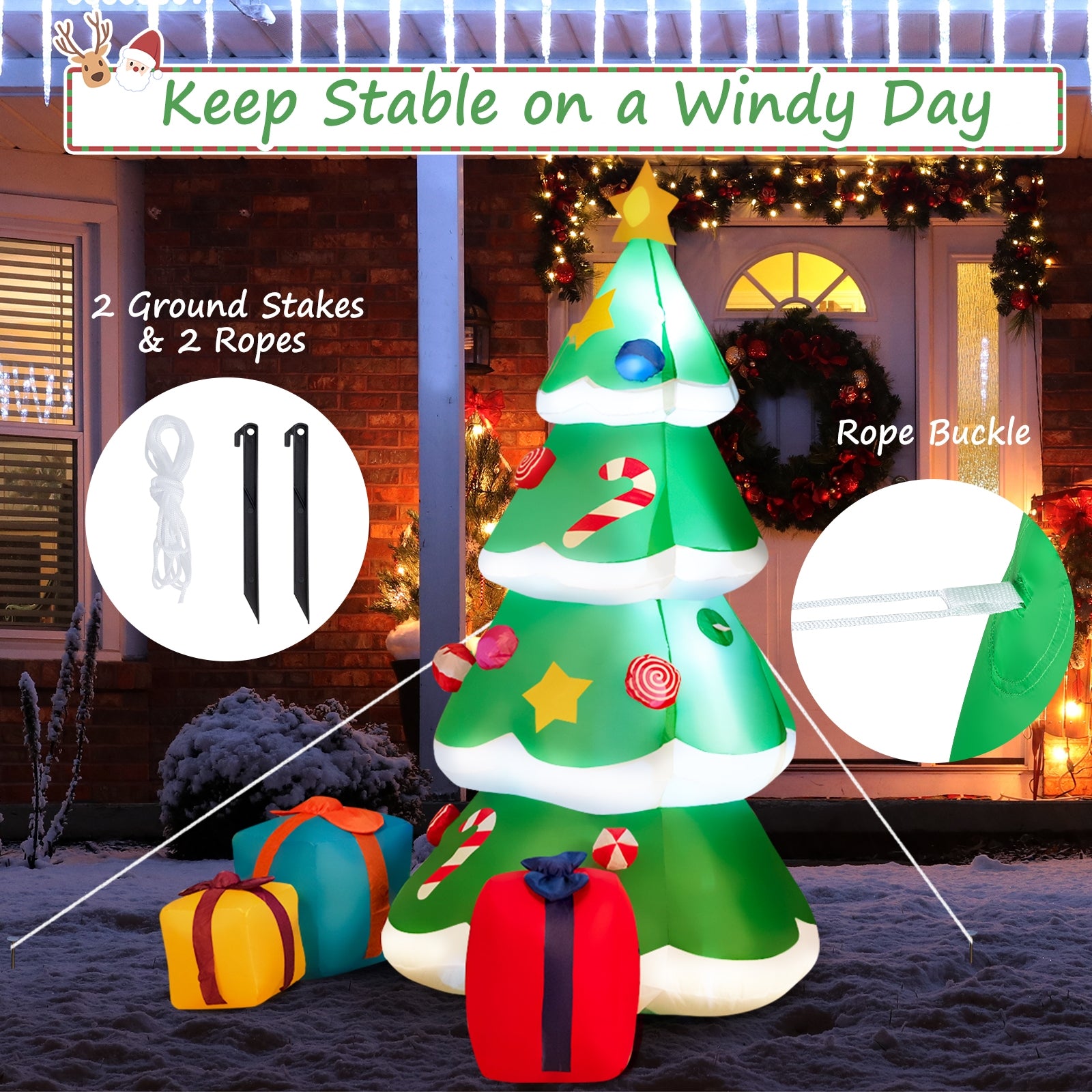 Inflatable Christmas Tree with 3 Gift Wrapped Boxes