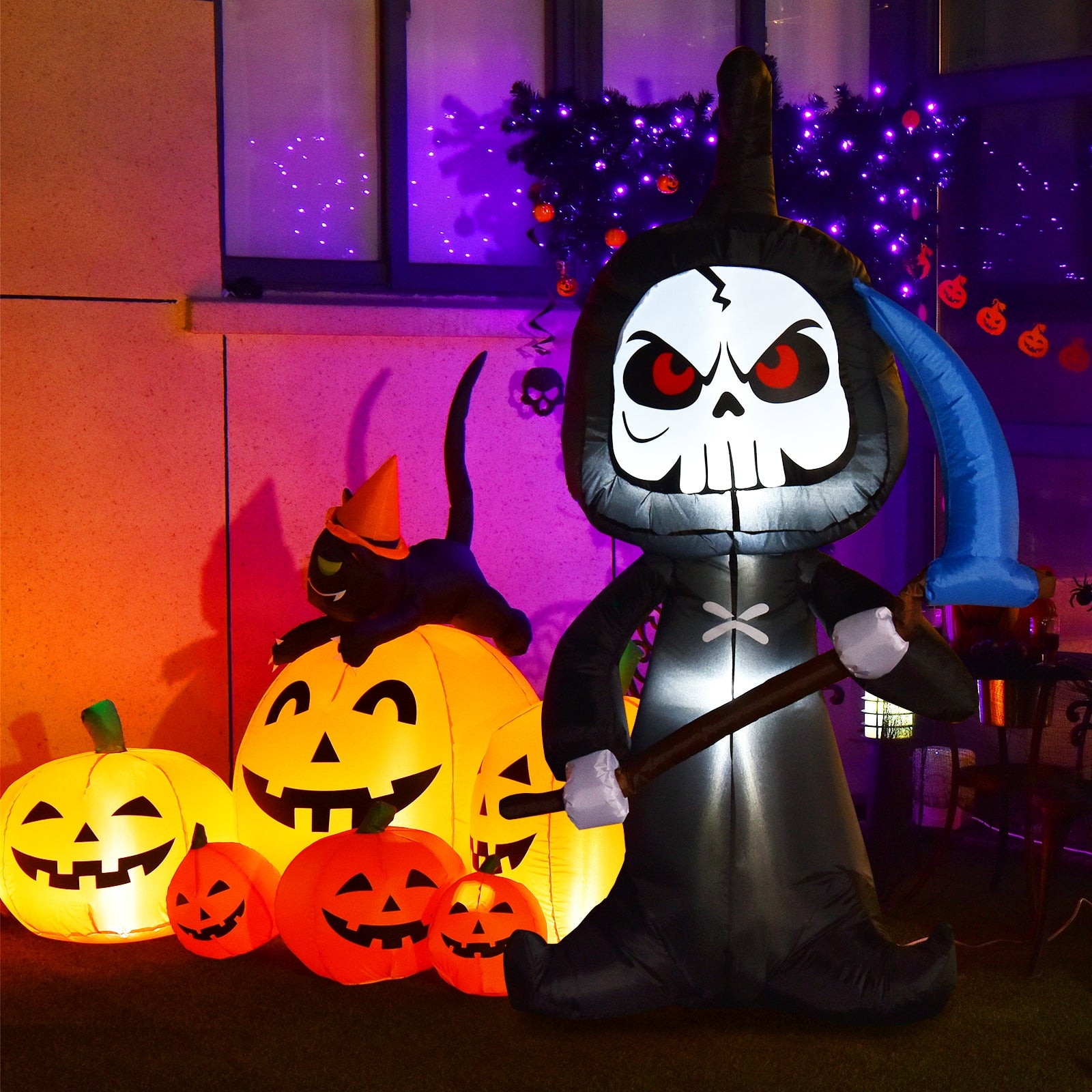 6 Feet Halloween Inflatable Decorations with Built-in LED Lights