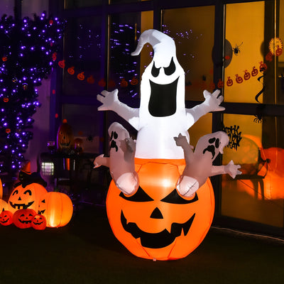 6 Feet Pumpkin-Halloween Blow Up Yard Decorations with Build-in LED LightÂ 