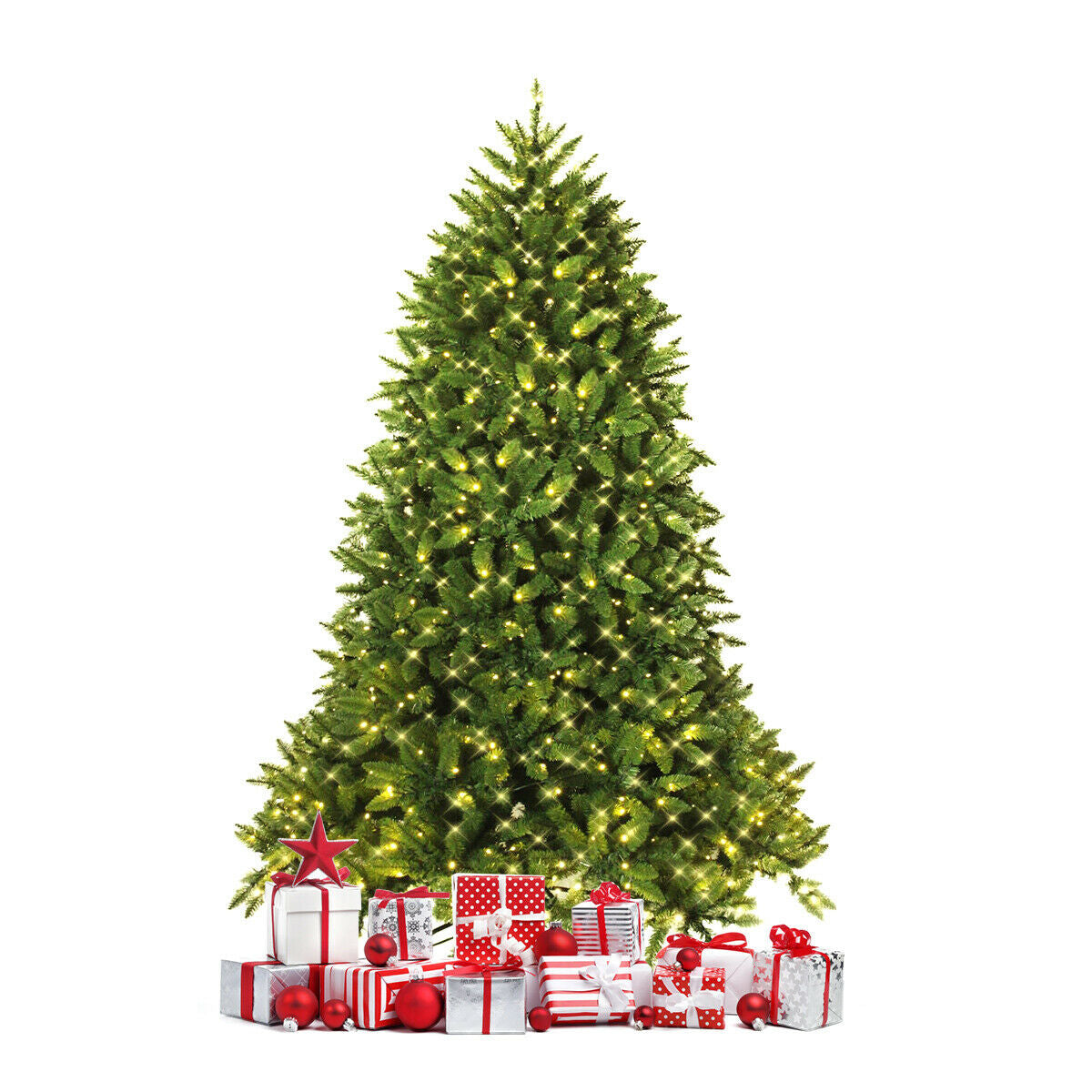 Premium Hinged Artificial Fir Christmas Tree with LED Lights-5 ft