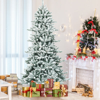 7 Feet Snow Flocked Slim Artificial Christmas Fir TreeÂ 