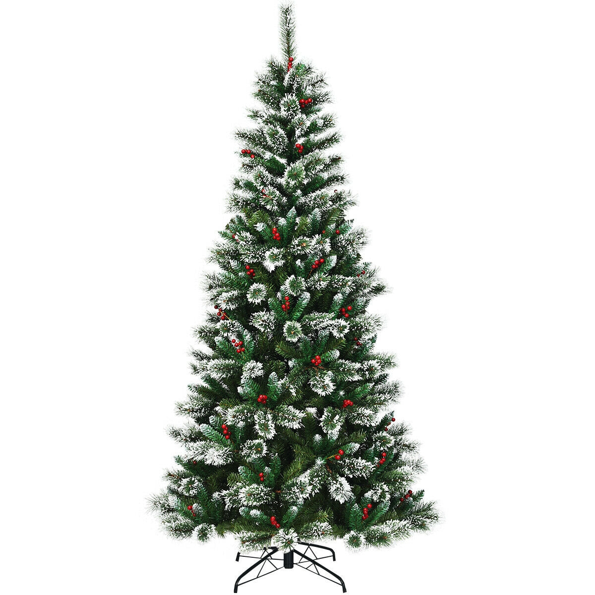 8 Feet Snow Flocked Artificial Christmas Hinged Tree