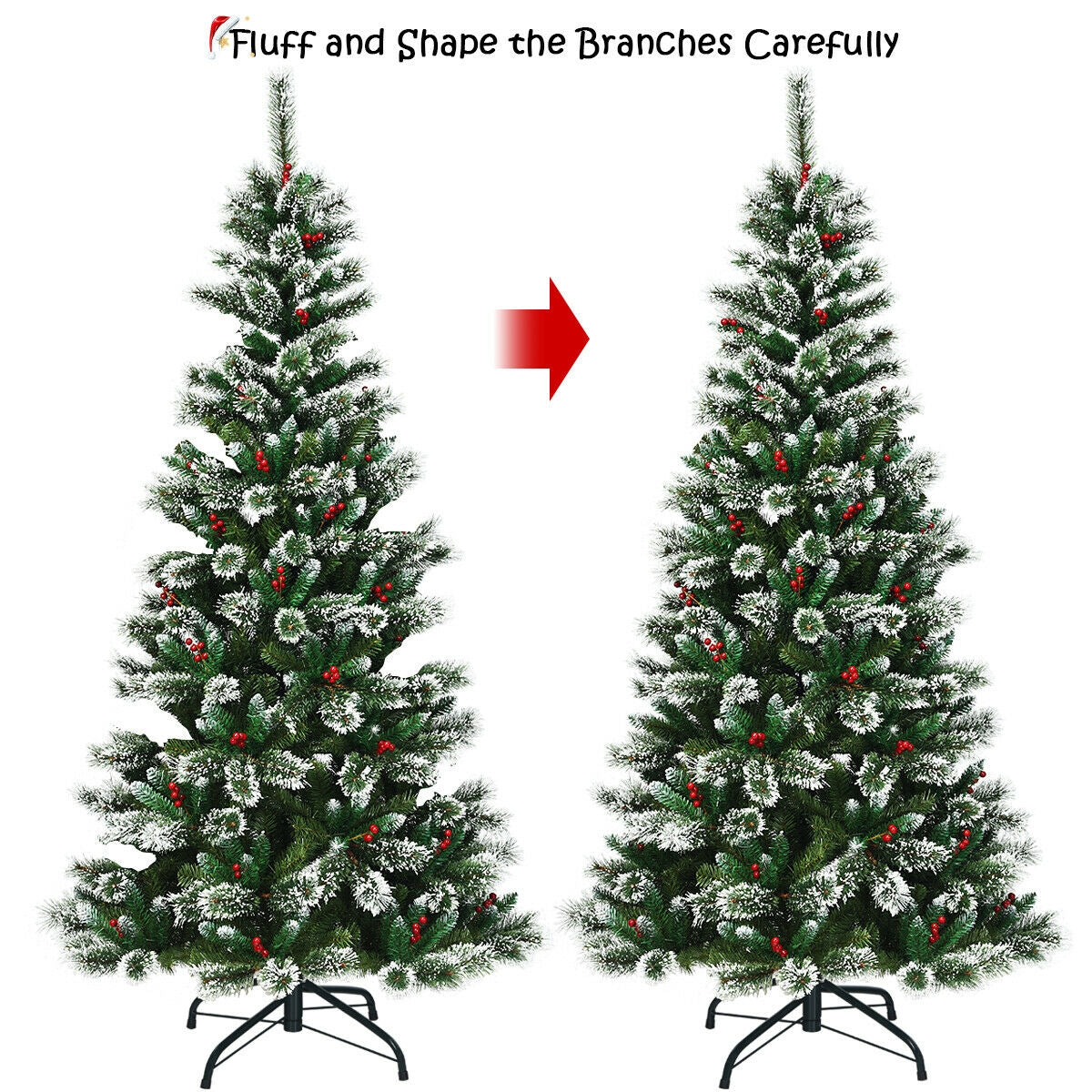 7 Feet Snow Flocked Artificial Christmas Hinged Tree