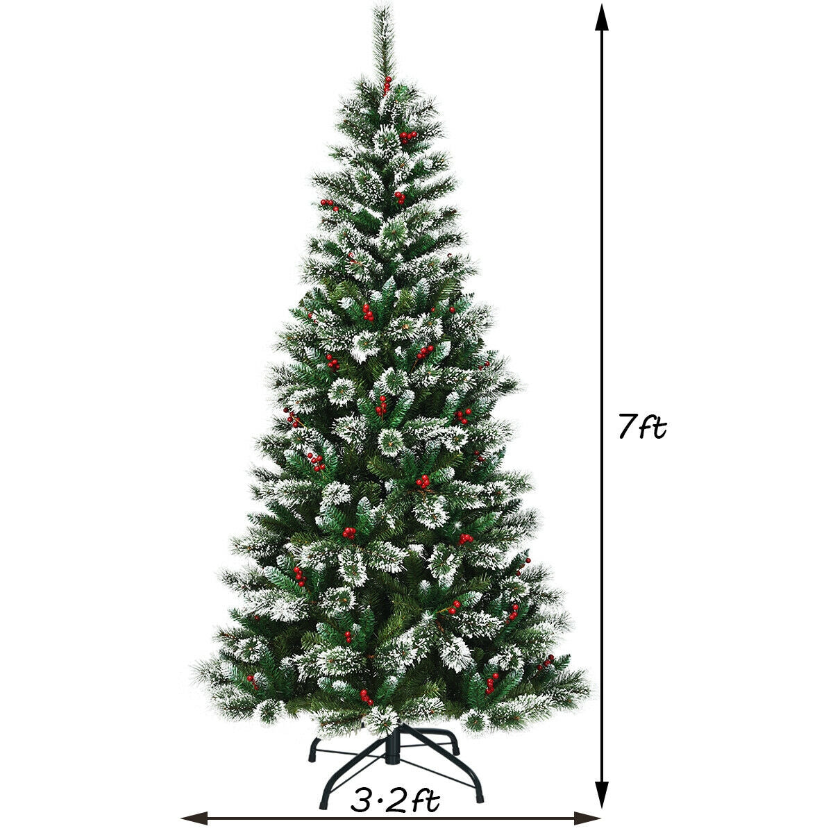 7 Feet Snow Flocked Artificial Christmas Hinged Tree