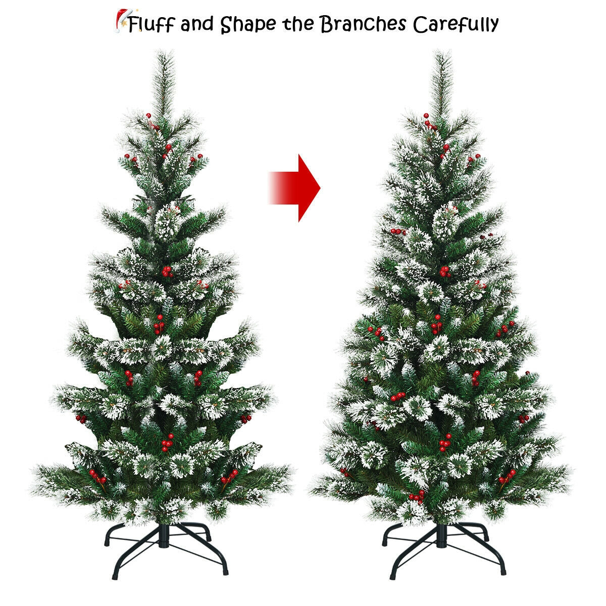 5 Feet Snow Flocked Artificial Christmas Hinged Tree