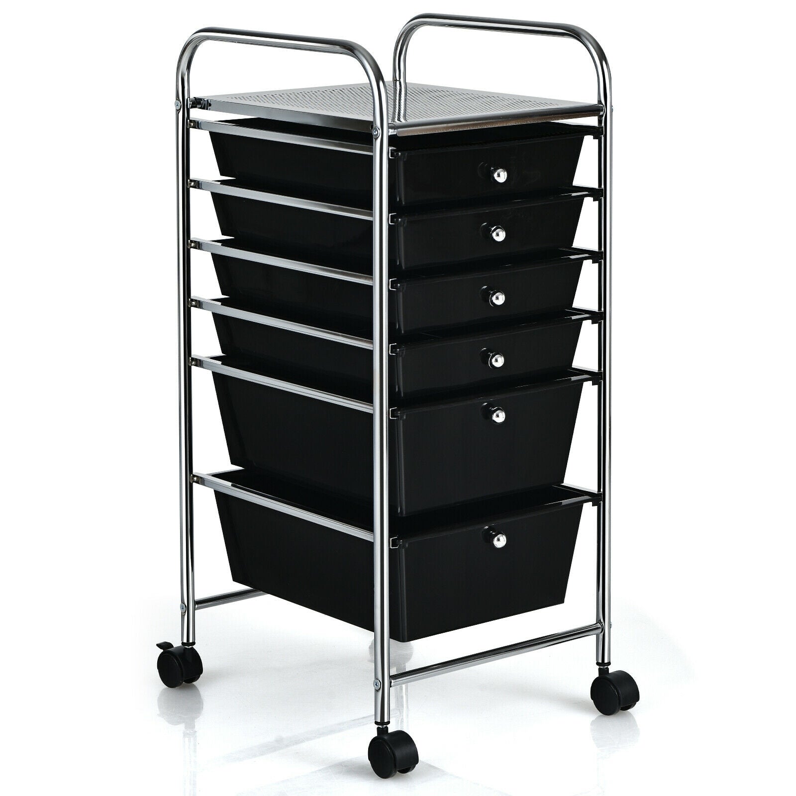 6 Drawers Rolling Storage Cart Organizer-Black