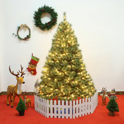 6 Feet Pre-Lit PVC Artificial Carolina Pine Tree with LED LightsÂ 
