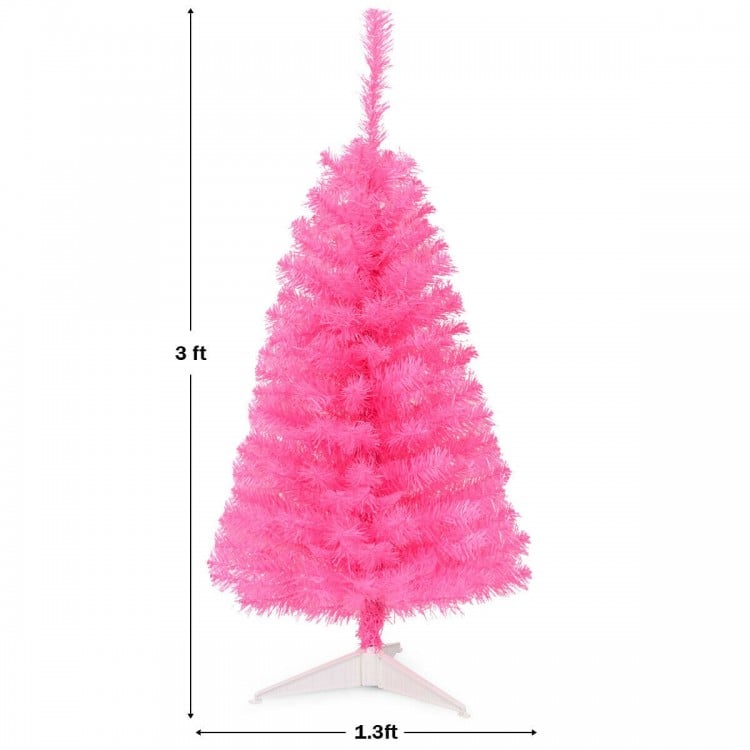 36 Inch Unlit Artificial Christmas Mini Tree with Plastic Stand