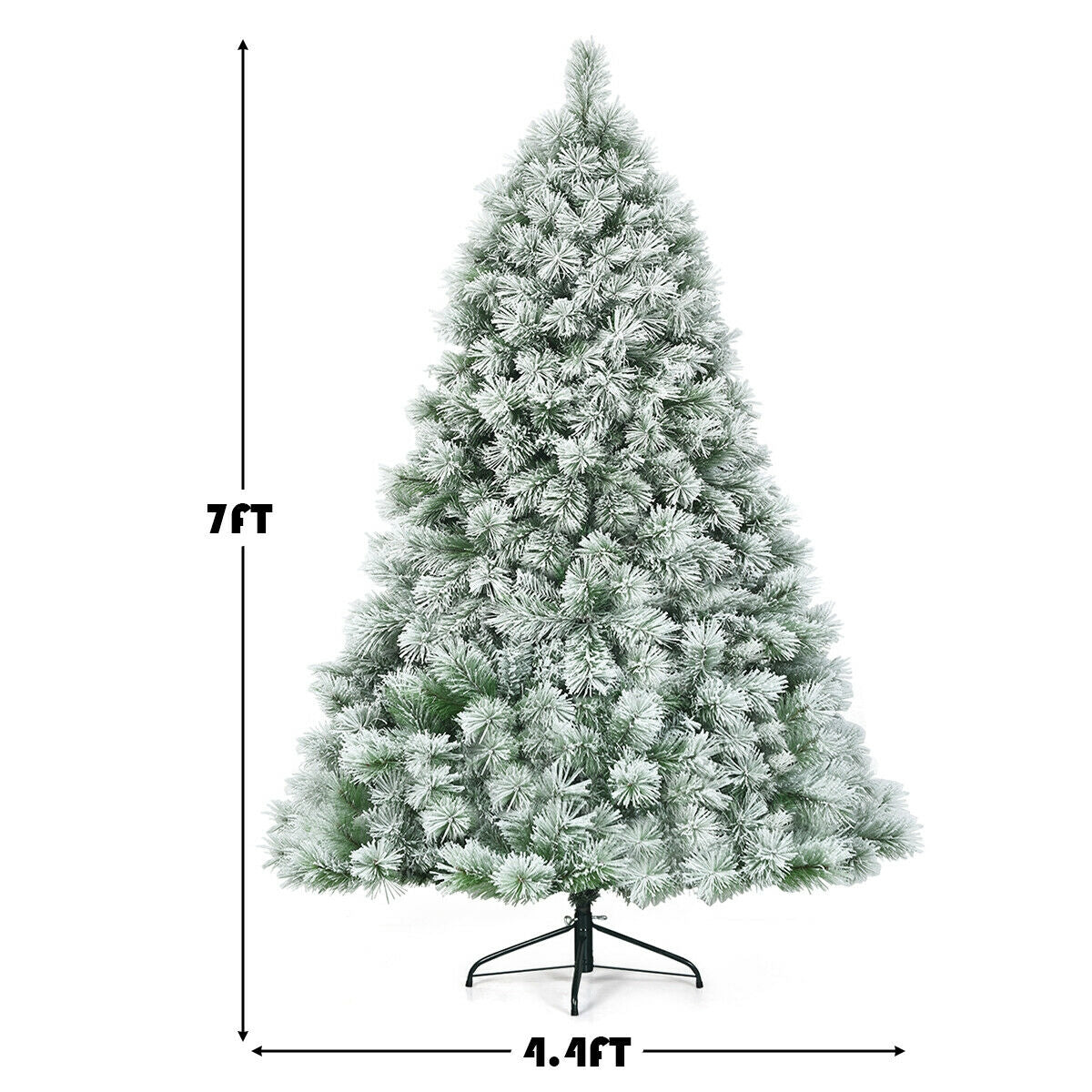 7 Feet Artificial Christmas Tree with Snowy Pine Needles