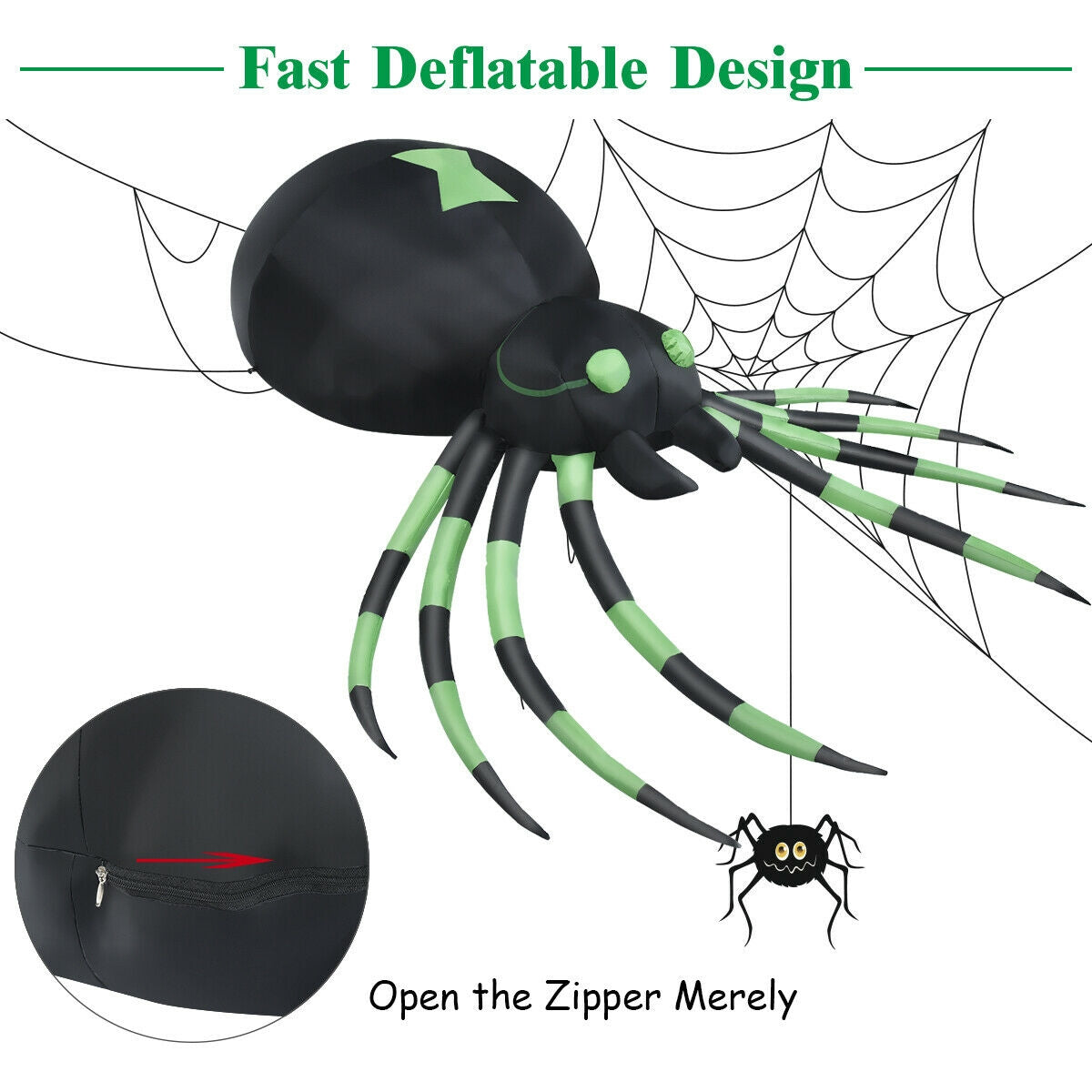 6 Feet Halloween Inflatable Blow-Up Spider