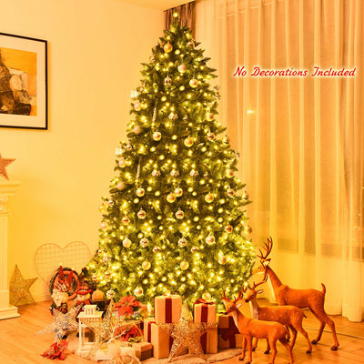 7.5 Feet Artificial Fir Christmas Tree with LED Lights and 1968 Branch TipsÂ 