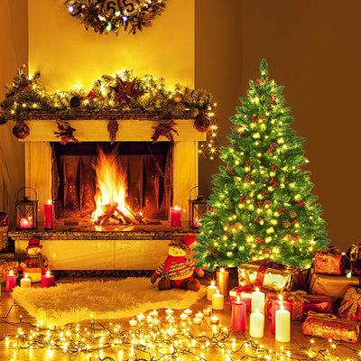 4.5 Feet Pre-lit Hinged Christmas Tree with 300 LED LightsÂ 