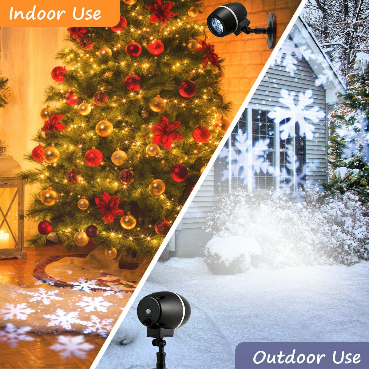 Outdoor Waterproof Christmas Snowflake LED Projector Lights with Remote Control