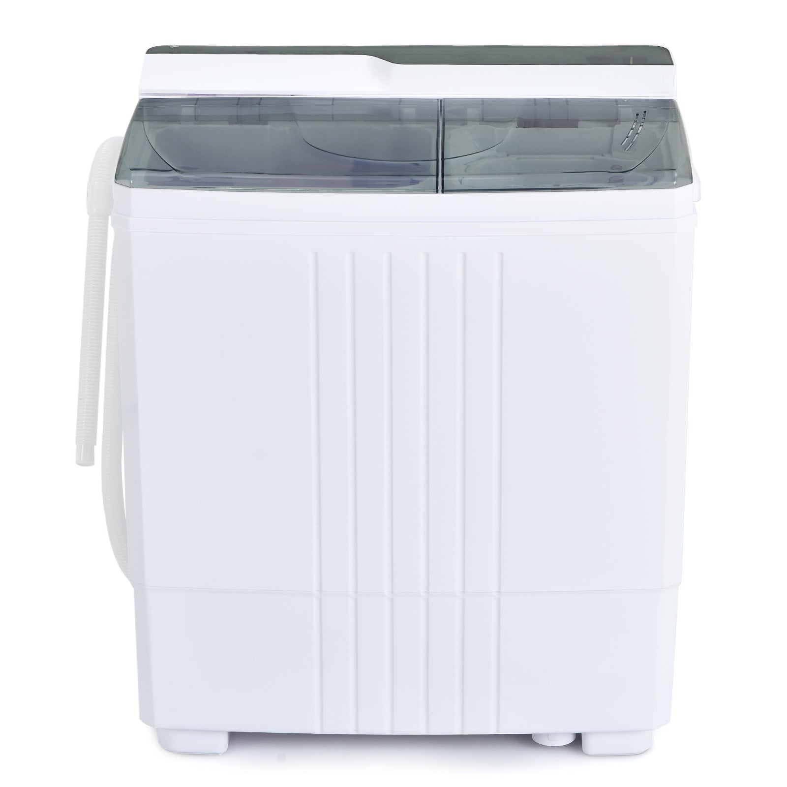 Twin Tub Portable Washing Machine with Timer Control and Drain Pump for Apartment-Gray