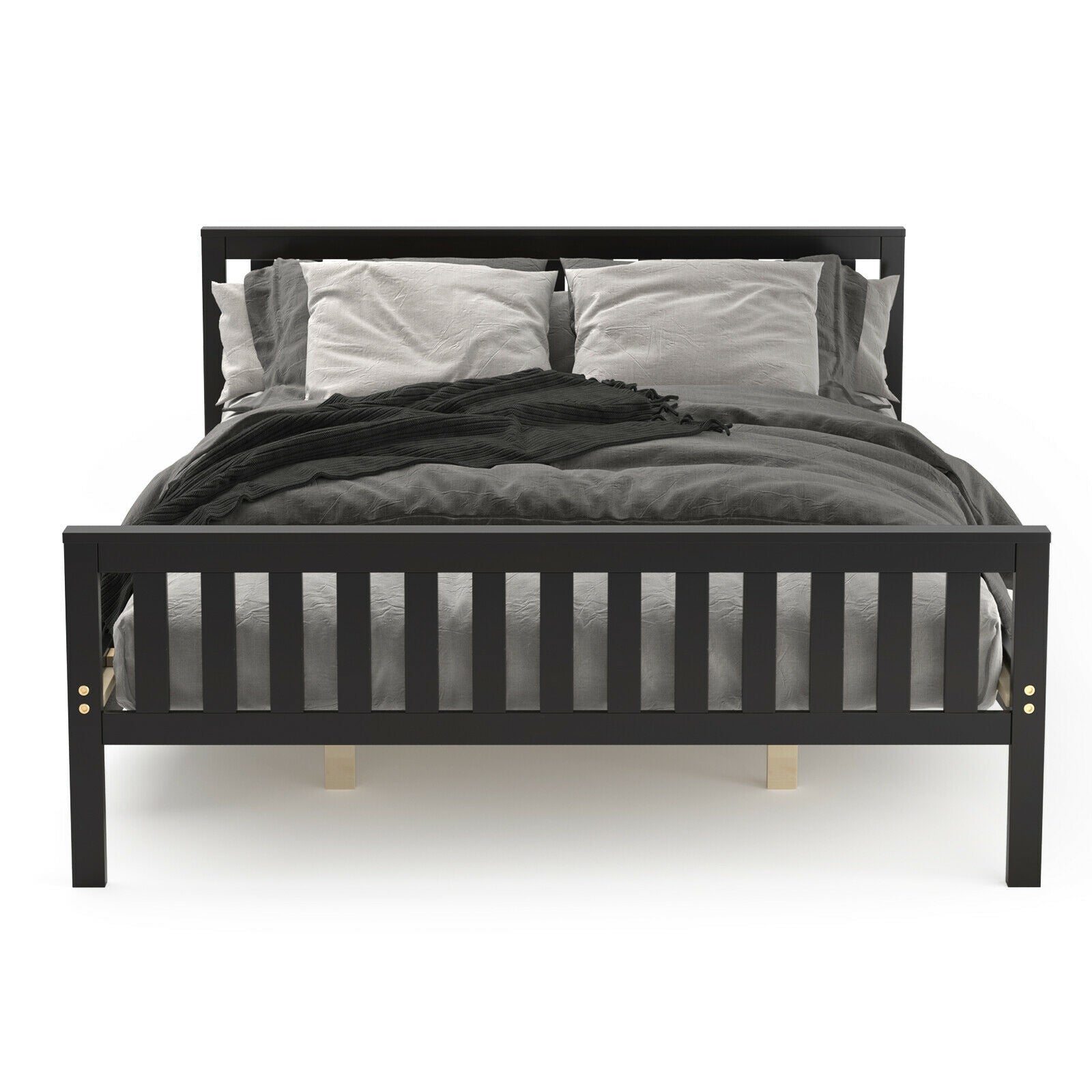 Queen Wood Platform Bed with Headboard