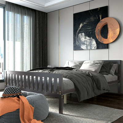 Queen Wood Platform Bed with HeadboardÂ 