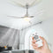 Modern 48 Inch Ceiling Fan with Dimmable LED Light and Remote Control Reversible Blades-White