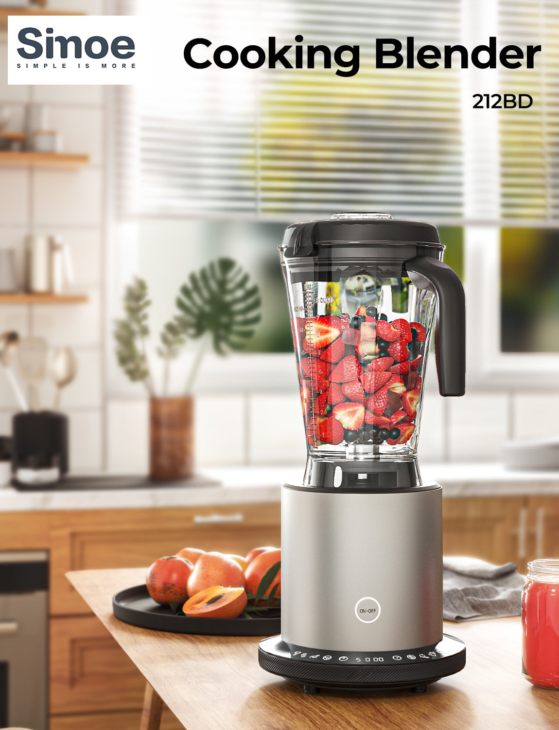 1500W Smoothie Maker High Power Blender with 10 Speeds