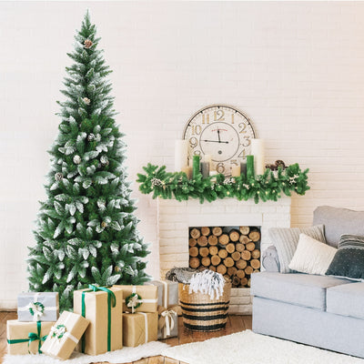 5 / 6 / 7.5 Feet Artificial Pencil Christmas Tree with Pine ConesÂ 