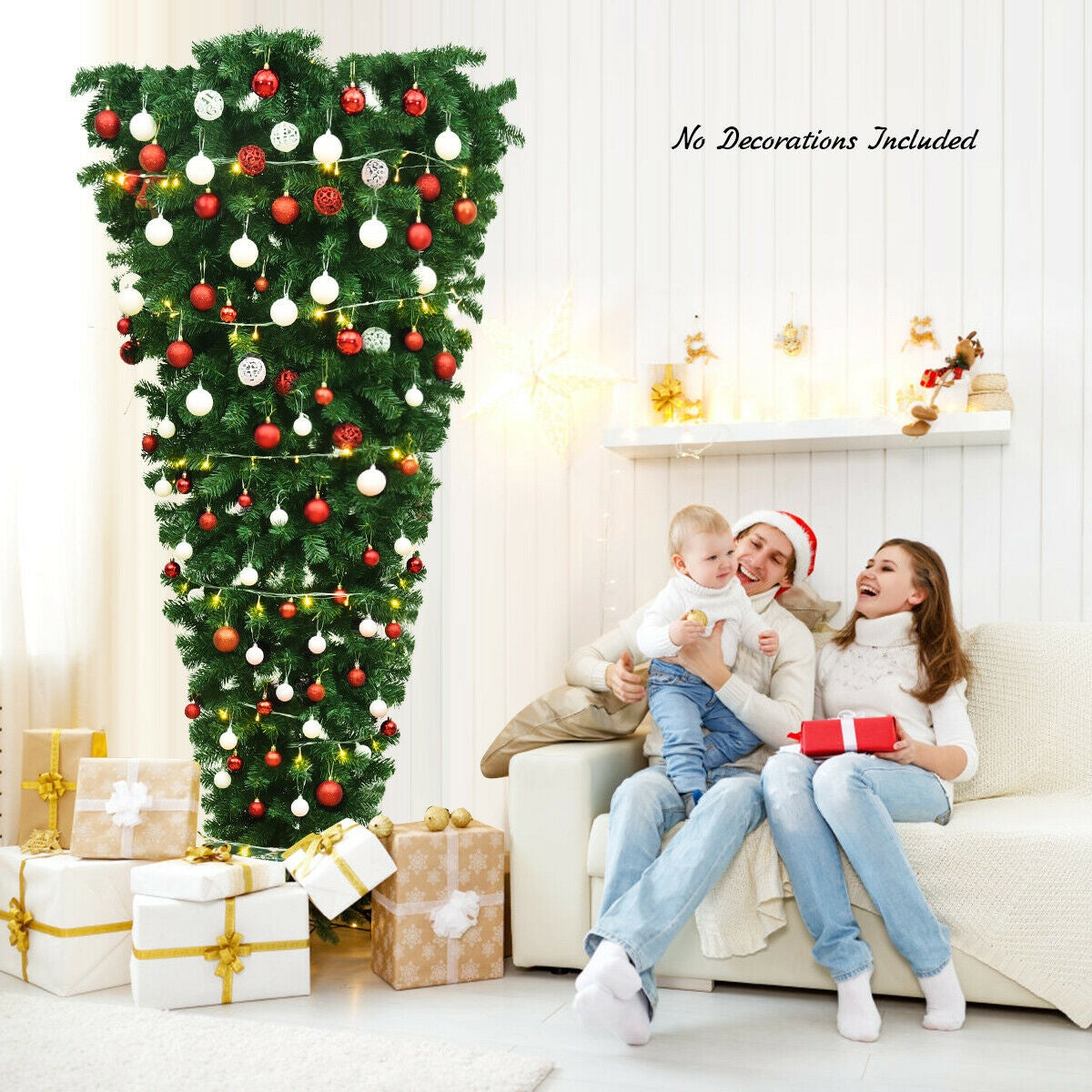 7 Feet Unlit Upside Down Artificial Christmas Tree