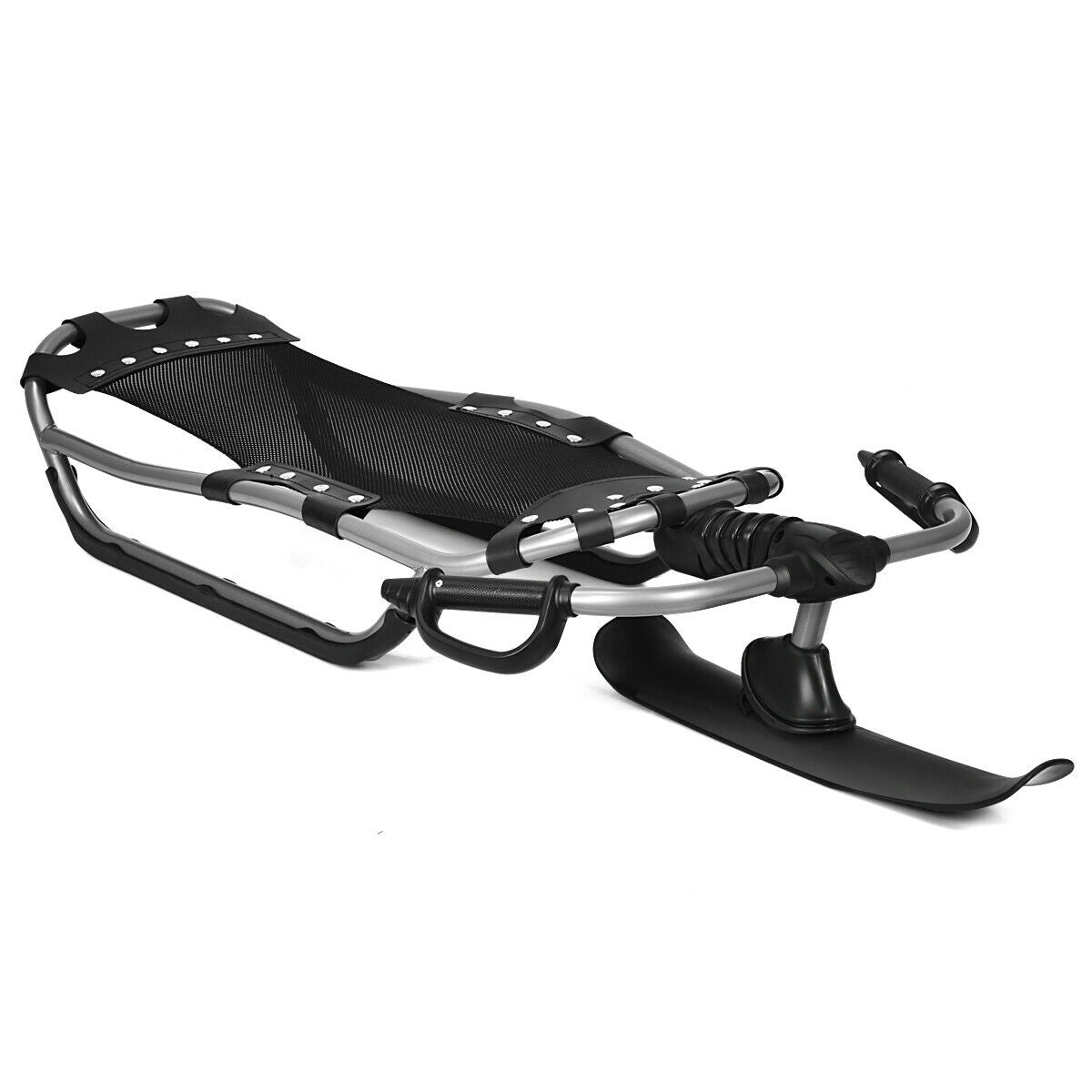 Snow Racer Sled with Textured Grip Handles and Mesh Seat