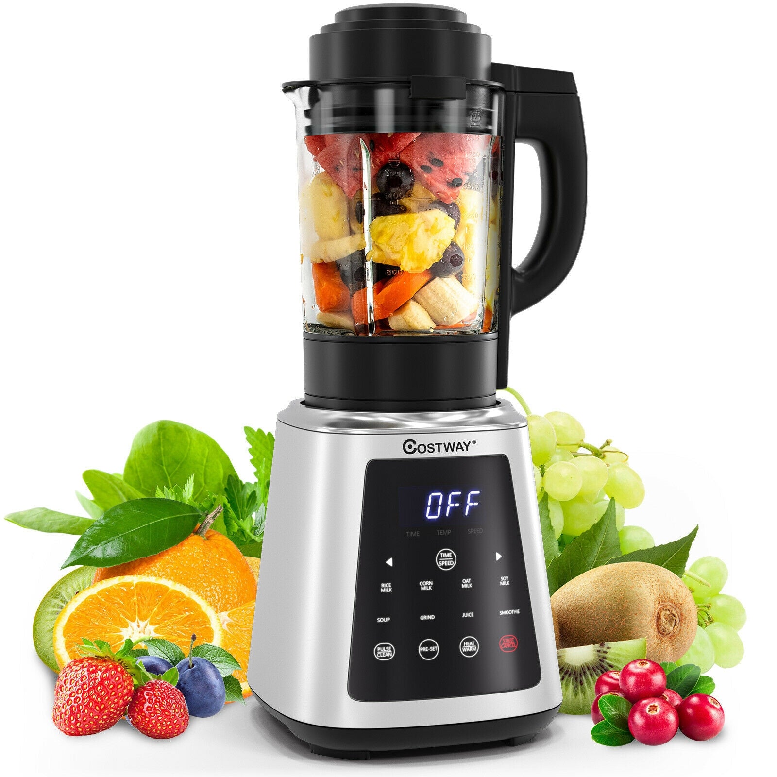 Professional Countertop Blender 8-in-1 Smoothie Soup Blender with Timer